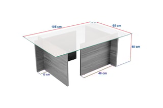 $Table basse Vetrino - Imitation noyer et transparent