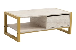 $Table basse Haldizen - Doré et blanc