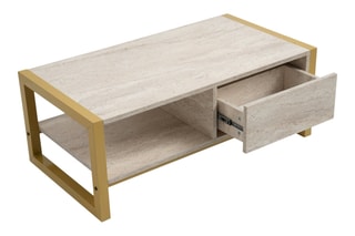 $Table basse Haldizen - Doré et blanc