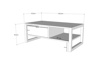 $Table basse Haldizen - Doré et blanc