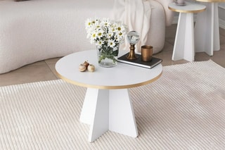$Table basse Mushroom - Blanc et doré