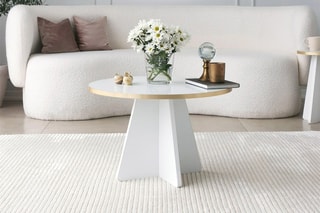 $Table basse Mushroom - Blanc et doré