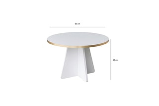 $Table basse Mushroom - Blanc et doré