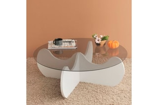 $Table basse - Plateau en verre - 90 x 90 x 30 cm