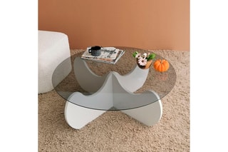 $Table basse - Plateau en verre - 90 x 90 x 30 cm