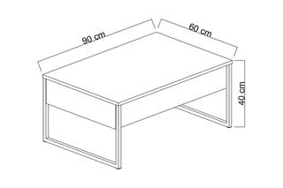 $ Table basse - 90 x 60 x 40 cm