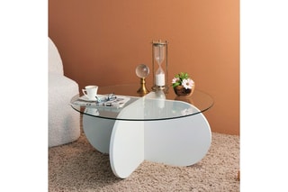 $Table basse - Plateau en verre - 75 x 75 x 35 cm