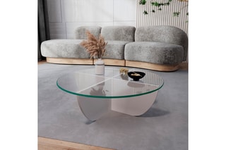 $Table basse - Plateau en verre - 90 x 90 x 30 cm