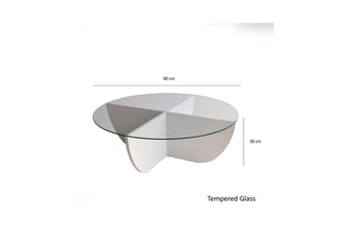 $Table basse - Plateau en verre - 90 x 90 x 30 cm
