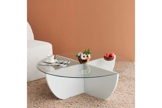 $Table basse - Plateau en verre - 90 x 90 x 30 cm