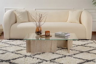 $Table basse Flavio  - Plateau en verre - 105 x 30 x 65 cm