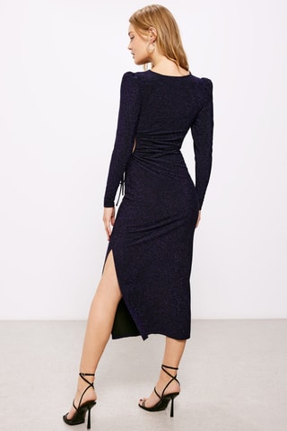 $Robe midi - Bleu marine