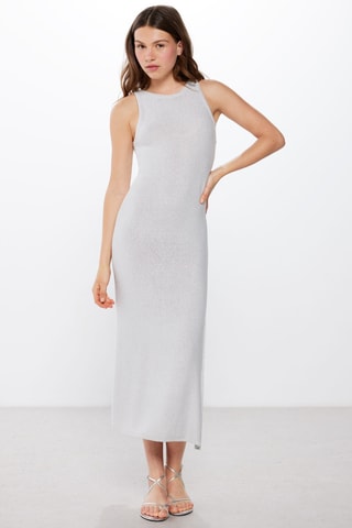 $Robe midi - Gris clair