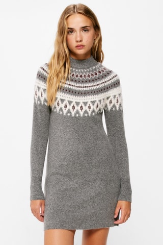 $Robe pull - Gris et blanc