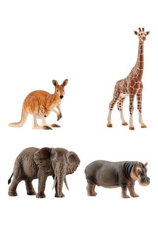 $Kangourou, Eléphant femelle d'Afrique, girafe femelle et hippopotame Wild Life - Dès 3 ans