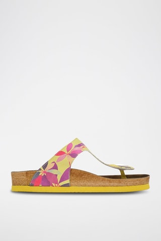 $Tongs Planty Jaune et fuchsia