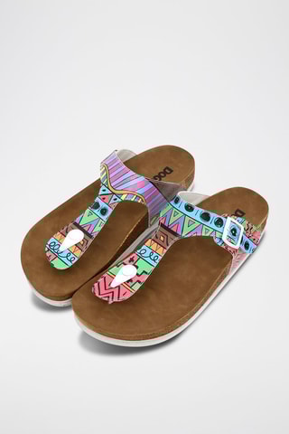 $Tongs Colors of Patterns Ciel et vert
