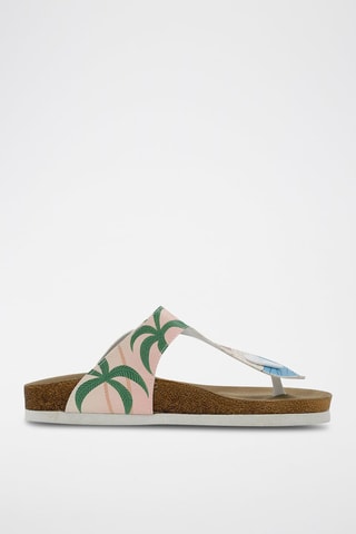 $Tongs Queen of the Beach Bleu et rose