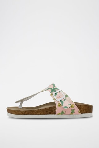 $Tongs Queen of the Beach Bleu et rose