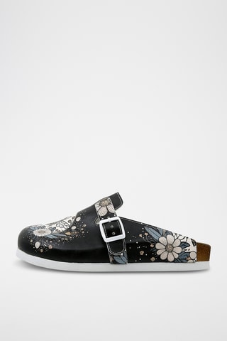 $Sabots Bee with Flowers - Noir et blanc