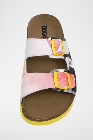 $Mules Geometric Shapes - Blanc et rose