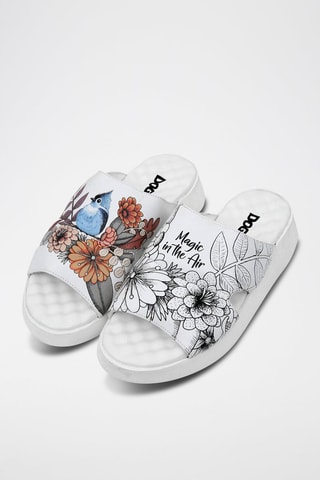 $Mules en cuir vegan Magic in the Air - Blanc
