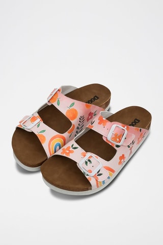 $Mules Flowers and Fruits Saumon et orange