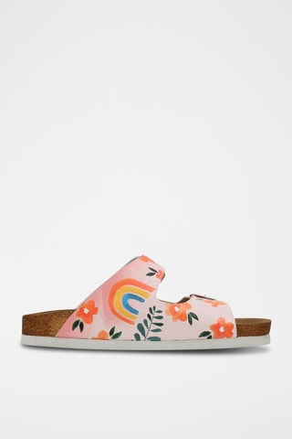 $Mules Flowers and Fruits Saumon et orange