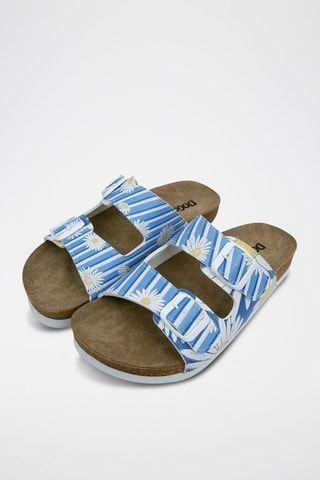 $Mules Daisy Stripes - Bleu et blanc