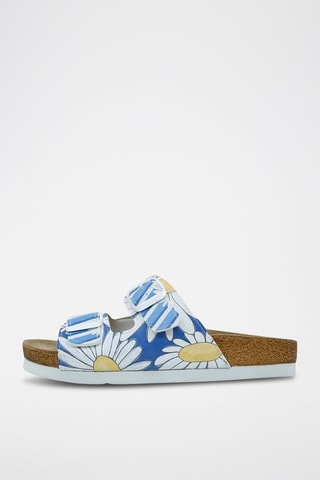 $Mules Daisy Stripes - Bleu et blanc