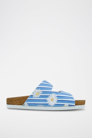 $Mules Daisy Stripes - Bleu et blanc