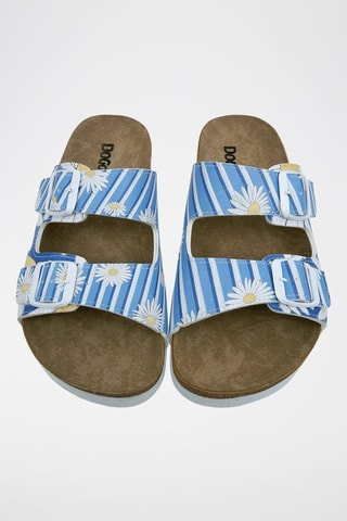 $Mules Daisy Stripes - Bleu et blanc