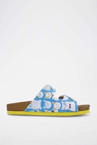 $Mules Meow Mix - Bleu et blanc