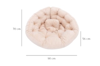 $Pouf Kiku Large 90 x 70 x 56 cm - Crème