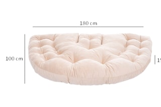 $Pouf Kiku Large 90 x 70 x 56 cm - Crème
