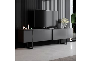 $Meuble TV 2 abattants Luxe - Anthracite