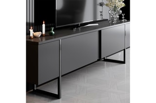 $Meuble TV 2 abattants Luxe - Anthracite