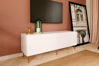 $Meuble TV 3 portes - Blanc