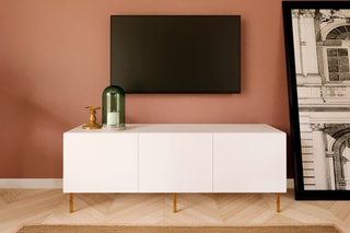 $Meuble TV 3 portes - Blanc