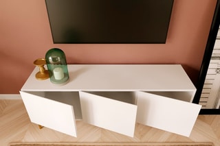 $Meuble TV 3 portes - Blanc
