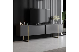 $Meuble TV 2 abattants - Noir