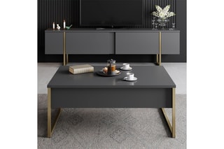 $Meuble TV 2 abattants - Noir