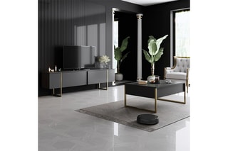 $Meuble TV 2 abattants - Noir