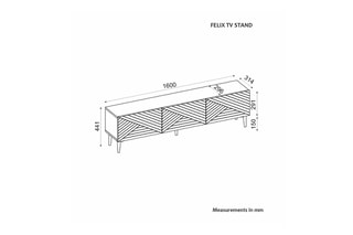 $Meuble TV 3 abattants Felix - Imitation noyer