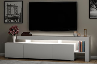 $Meuble TV 2 portes et abattant - 192 x 53 x 37 cm