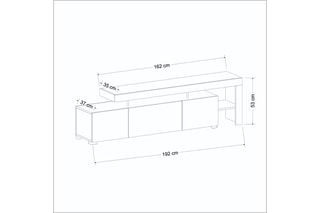 $Meuble TV 2 portes et abattant - 192 x 53 x 37 cm