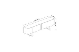 $Meuble TV 2 abattants - 180 x 50 x 30 cm