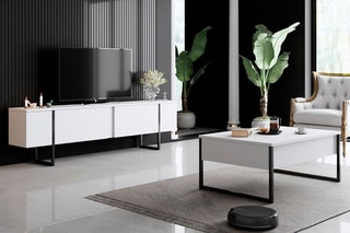 $Meuble TV 2 abattants - 180 x 30 x 50 cm