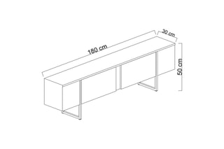 $Meuble TV 2 abattants - 180 x 30 x 50 cm