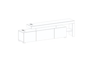$Meuble TV 3 portes Beliz - 192 x 53 x 37 cm